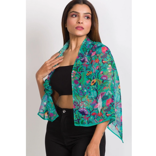 Emerald Floral Sahila Scarf
