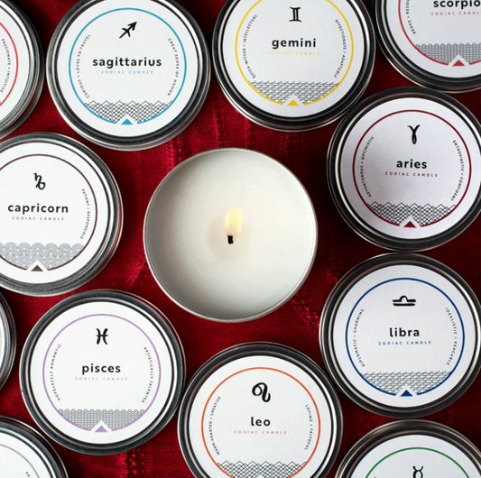 Zodiac Tin Candle