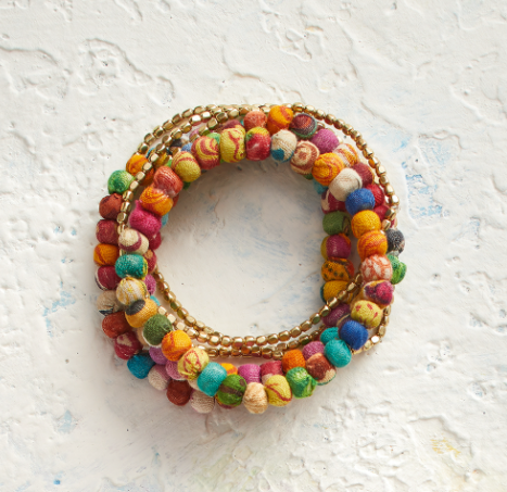 Stretch Sari Bracelet Set