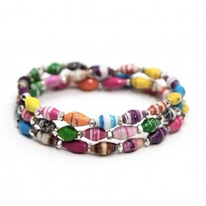 Triple Paper Bead Bracelet