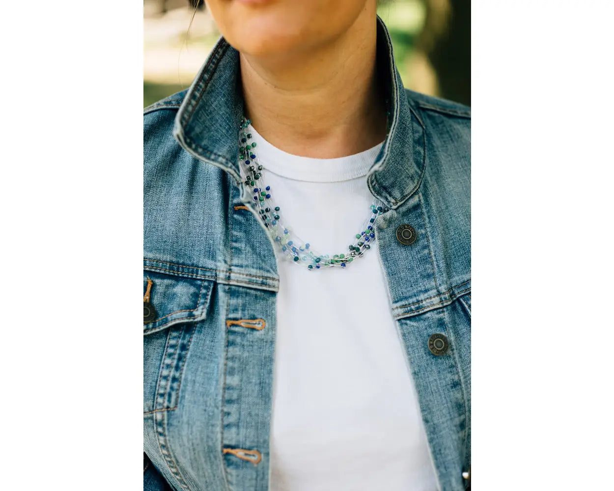 Cool Tones Cluster Necklace