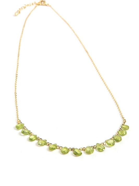 Clover Patch Brass & Peridot Necklace