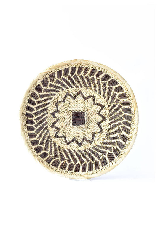 BaTonga All-Natural Plateau Basket with Star Pattern