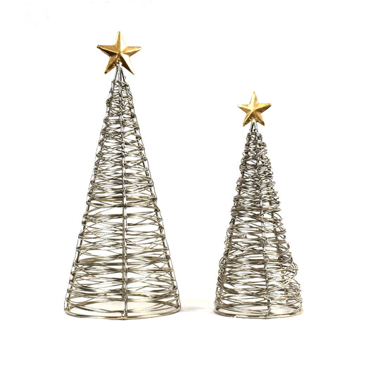 Gold Star Wire Tree Decoration