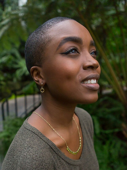 Clover Patch Brass & Peridot Necklace