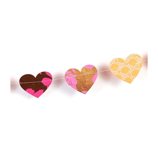 Metallic Cotton Heart Garland