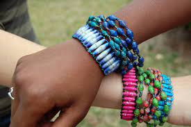 Triple Paper Bead Bracelet