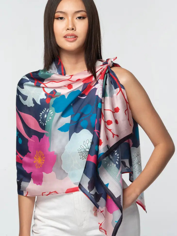 Rishika Cupro Floral Scarf