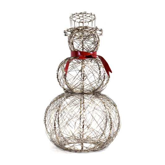 Red Scarf Wire Snowman