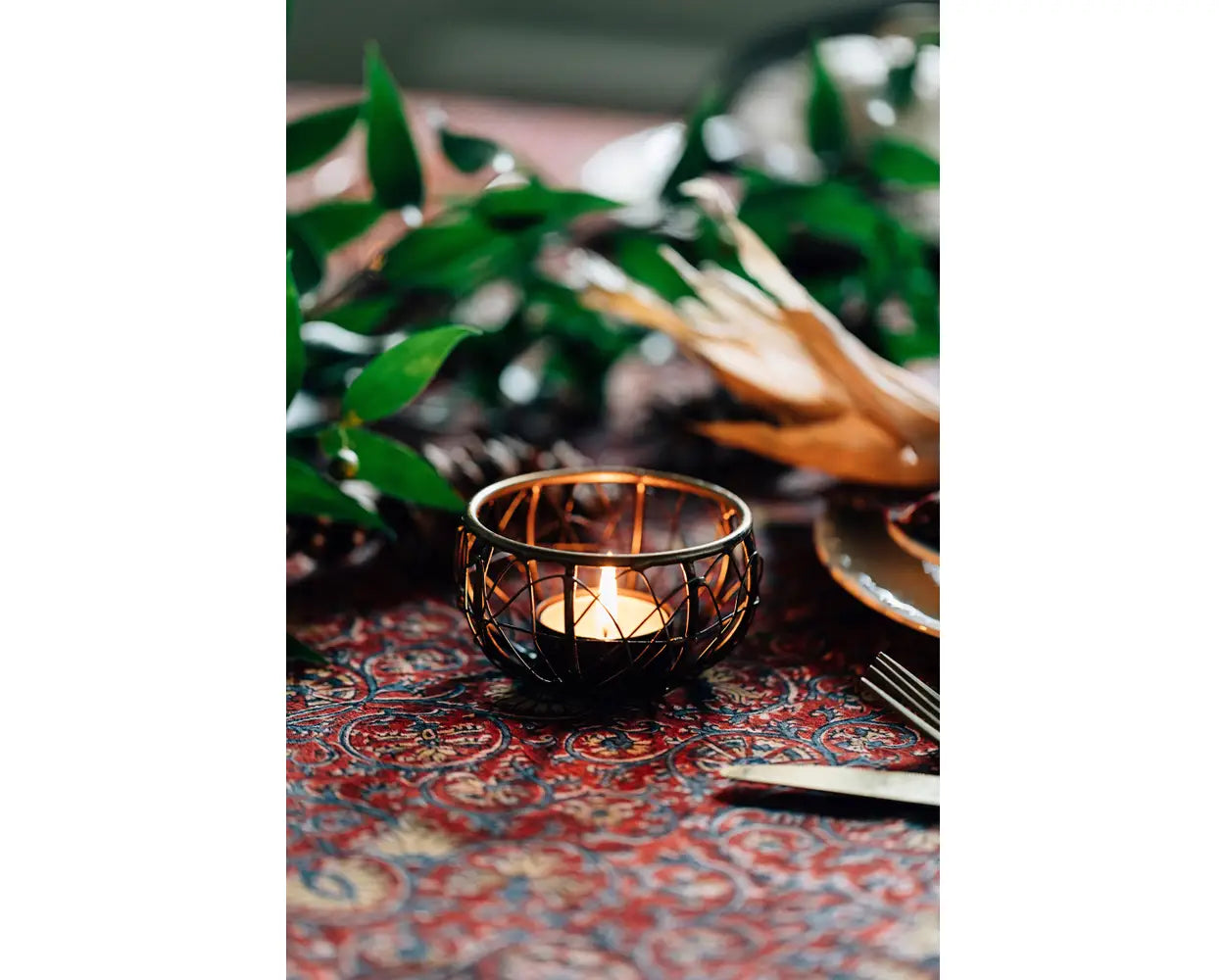 Wire Webbed Candle Holder